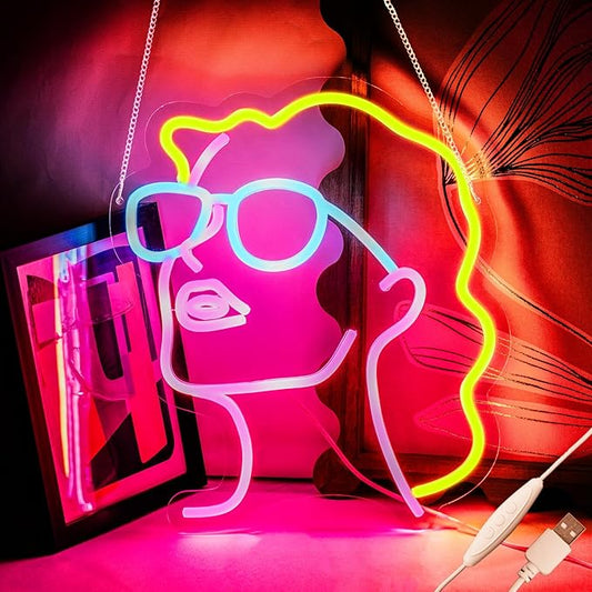 KHK Golden Hair Beauty, Neon Signs for Wall Decor Neon LED Signs Room Neon Light Up Signs Home Décor