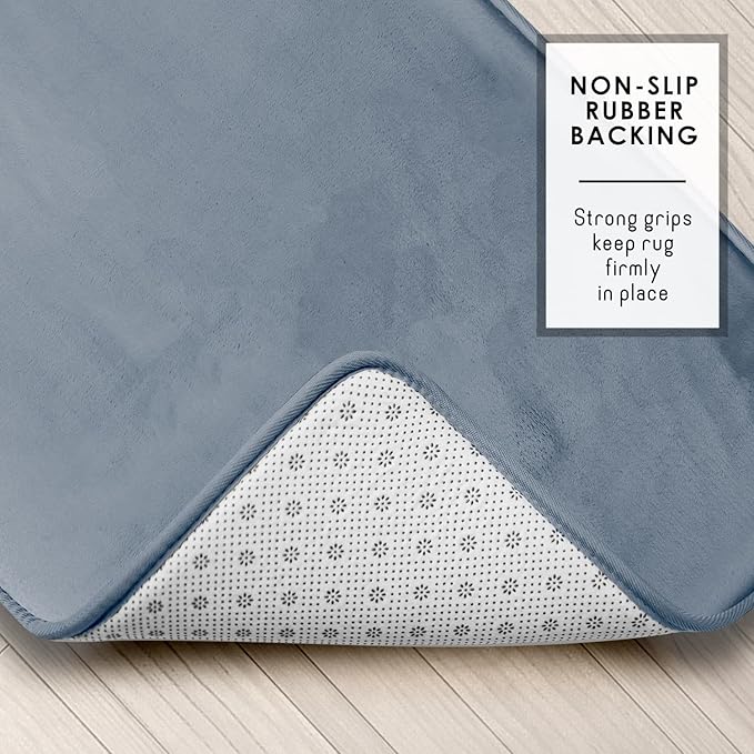 Clara Clark Bathroom Rugs, Velvet Memory Foam Bath Mat, Non-Slip Bath Rugs, Machine Wash, Dries Quickly, Ultra Soft Plush Bath Mats for Bathroom,