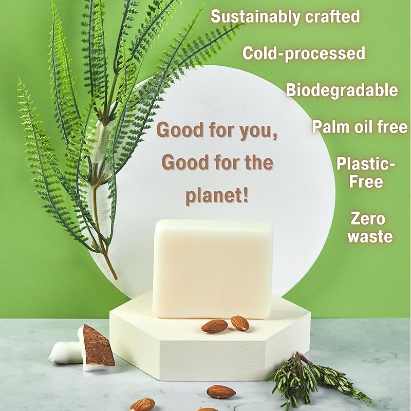 All Natural Rosemary Soap – Natural Soap for Women and Men for Body, Face, and Hands | Handmade Bath Soaps | Coconut & Almond Oils with Shea Butter | Bonuderm