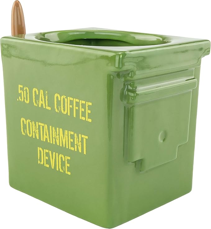 Fairly Odd Novelties .50 Cal Ammo Container Novelty Mug Military Coffee Tea Cup Gag Gift