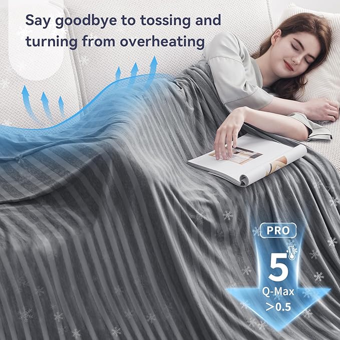 Guohaoi Cooling Blanket (90"x90"Queen Size) for Hot Sleepers and Night Sweats,100% Oeko-Tex Certified,Arc-Chill Q-Max >0.5 Cool Fiber,Ultra Cold Breathable,Comfortable,All-Season.