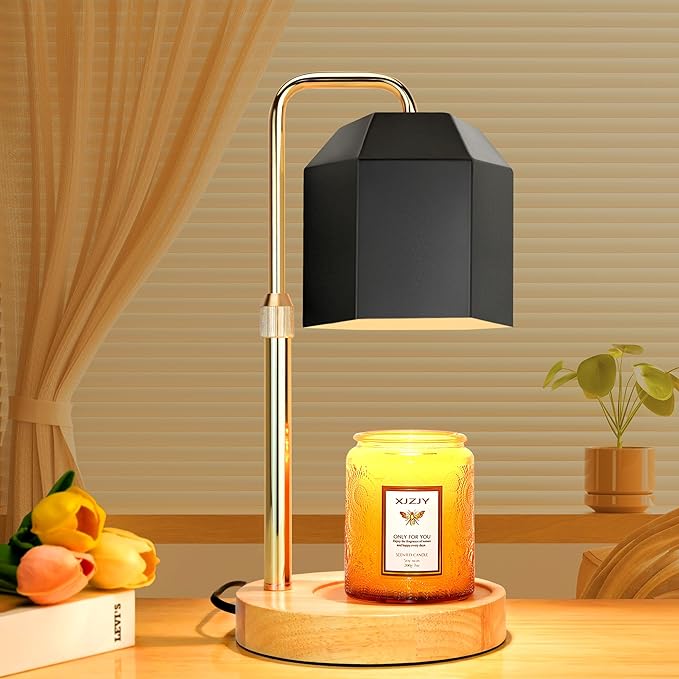 Candle Warmer Lamp with Timer Dimmer,Adjustable Height Candle Warmer, Candle lamp for Scented Wax Jar Candles,Gifts for Mom Women, House Warming Gifts for New Home Bedroom Decor,A1- Black