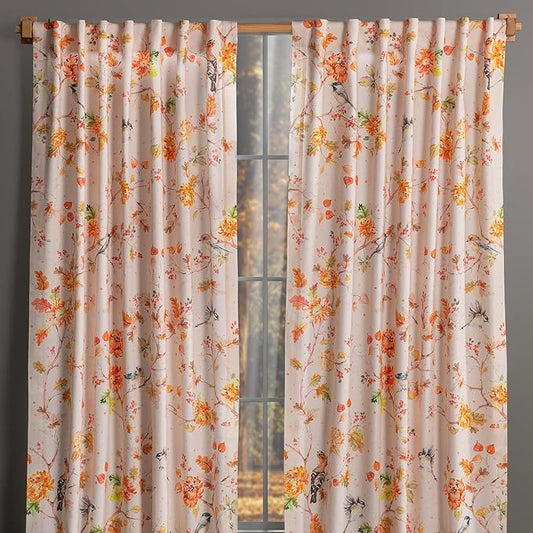 Maison d' Hermine Curtains for Living Room 100% Cotton 96 inch Length Two Panels Light Filtering Curtains for Bedroom Windows with Rod and Loop Pockets Drapes (Kelim Prairie, 50" W x 96" L)