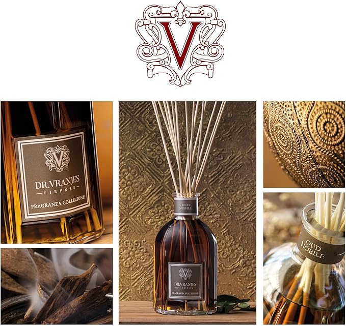 Dr. Vranjes - Oud Nobile 2500 ml Diffuser + Double Pack of White Sticks (3 Pieces Bundle)- Luxury Home Fragrance, Made in Italy, Main Scent: Oriental, Olfactory Pyramid: Bergamot, Oud, Myrrh