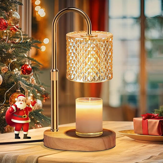 Electric Candle Lamp Warmer with Timer Dimmer Adjustable Height,Gifts for Women and Men,Vintage Home Decor with 2 Bulbs