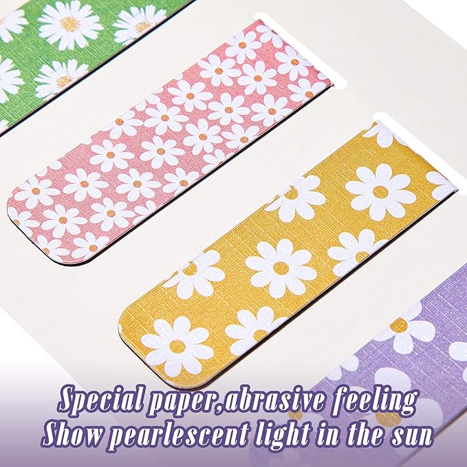 10 Pieces Magnetic Bookmarks Floral Magnet Page Markers Assorted Book Markers Set Flower Bookmarks Stationery for Students Reading, 10 Styles