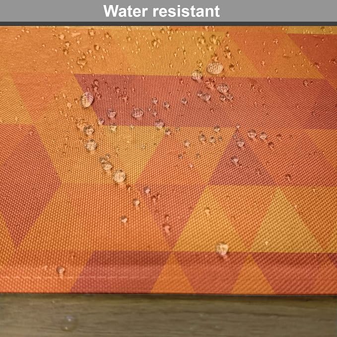 Ambesonne Orange Place Mats Set of 4, Triangle Mosaic Shapes and Patterns with Abstract Digital Pixel Like Effect Print, Washable Fabric Placemats for Dining Table, Standard Size, Orange Burnt