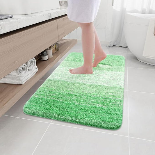 Arotive Microfiber Bathroom Rugs, Shaggy Soft and Absorbent Bath Rug, Non-Slip, Thick Plush Machine Washable Dry Bath Mats for Bathroom, Tub and Shower, 36x24, Green