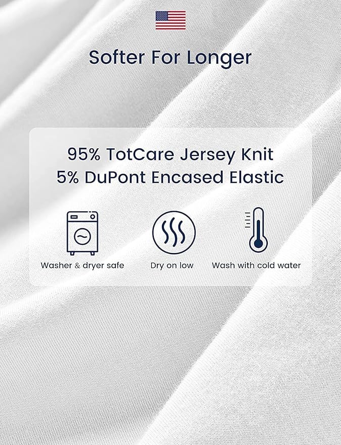 TotAha Premium Soft Graco Pack n Play Sheets Fitted, Super Stretchy Jersey Knit Mini Crib Sheets Fitted, Silky Comfort Pack and Play Mattress Sheets, 2 Pack (Happy Zoo & Jungle)