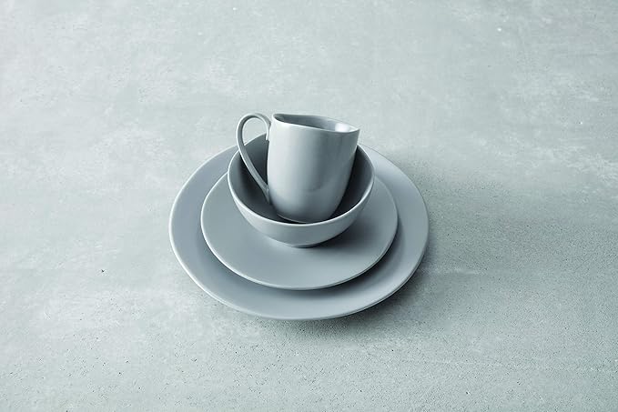 Fortessa Vitraluxe Dinnerware Heirloom Matte Finish Salad Plate 8-Inch, Smoke, Set of 4