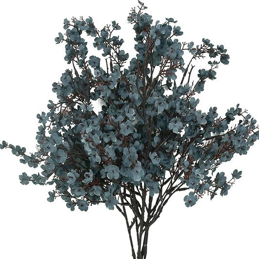 Mandy's Dusty Blue Artificial Baby’s Breath Flowers 6 Bundles Silk Gypsophila with Bendable Stems for Fall Centerpiece Wedding Decor and Table Arrangements