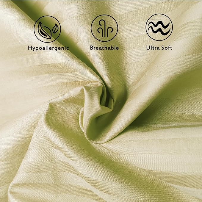 Toddler Pillowcases Set of 2, Hypoallergenic 14x19 Pillow Cover Fits Pillows Sized 13x18 or 14x19, 100% Soft Cotton Envelope Closure Kids Pillowcase for Sleeping, Machine Washable, Yellow Stripe