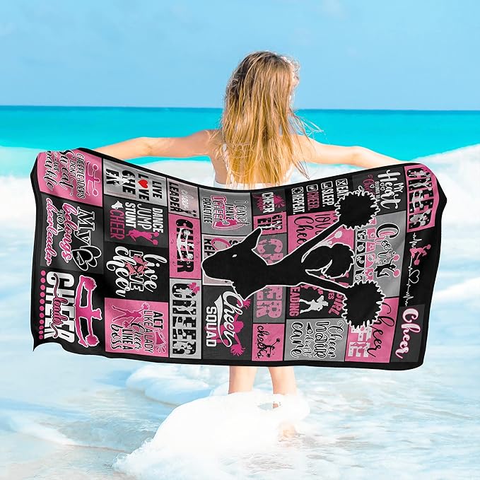 Volleyball Towel for Girls 30" x 60" Microfiber Volleyball Beach Towel for Women Bath Pool Shower Camping Travel Towel