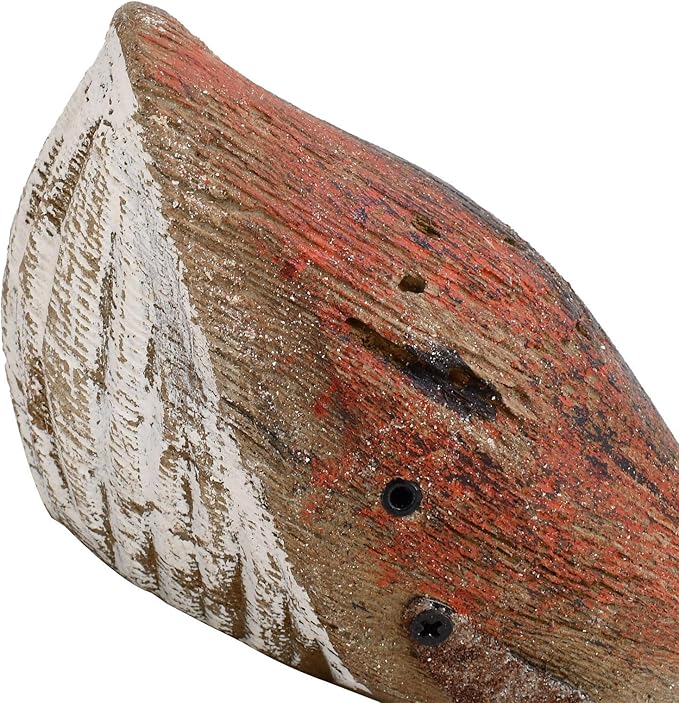 K KILIPES Wood Whale Statue Beach Table Decor for Home, 3.35" H Rustic Hand Carved Wood Sculpture Whale Figurine Coastal Centerpiece Nautical Ocean Decorations