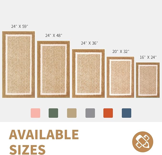 CozeCube Bath mats for Bathroom Non Slip, Plush Shaggy Bath Rugs for Bathroom Washable, Extra Soft and Absorbent Microfiber Bath Rugs, Beige, 47" x 24"