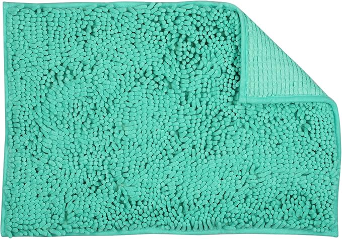 ZiYiJuan Bathroom Rugs, Super Absorbent Luxury Shaggy Chenille Bath Mats, Fruit Green 17x24