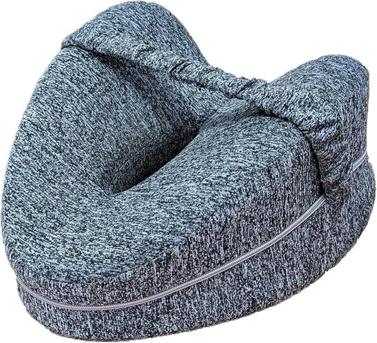 Leg & Knee Memory Foam Support Pillow for Side Sleepers,Soothing Relief for Sciatica Relieves Hip Back Pain,Removable and Washable (Grey)