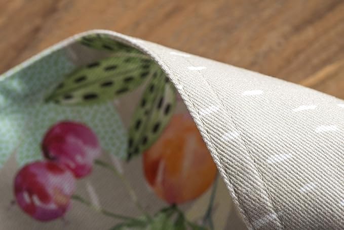 Maison d' Hermine Placemats Set of 4 100% Cotton Washable Cloth Place Mats, Reusable Table Mats for Kitchen Dining Decoration, Party, Wedding, Restaurant Spring/Summer (Jardin D'Ete - Fog, 13" x 19")