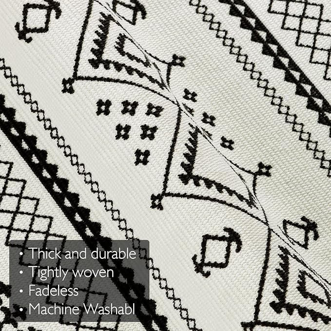 Dremisland Macrame Woven Wall Hanging Tapestry- Boho Chic Bohemian Home Decor Geometric Art Decor Boho Backdrop - Beautiful Apartment Dorm Room Door Decoration, 17.7" W x 32" L (Sendia-Black)