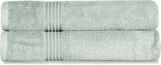 Superior Egyptian Cotton 2-Piece Bath Sheet Towel Set, Oversized Body Towels For Adults And Kids, Large Towel For Bath, Shower, Guest Bathroom, Spa, Gym, Resort, Essentials, Airbnb, Sage