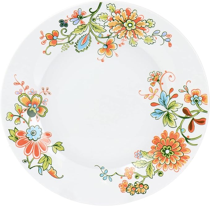 Elama Spring Bloom 16 Piece Round Porcelain Dinnerware Set
