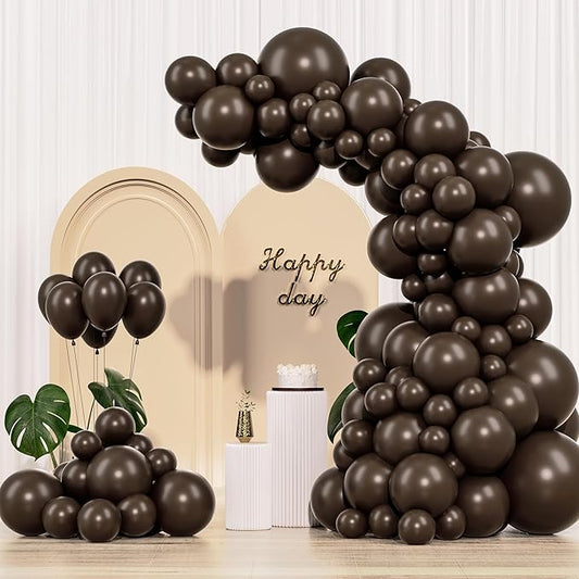 Dark Brown Balloons 145pcs Different Sizes 18 12 10 5 Inch Boho Brown Garland Arch Kit Latex Balloon for Birthday Party Graduation Wedding Anniversary Baby Shower Decoration