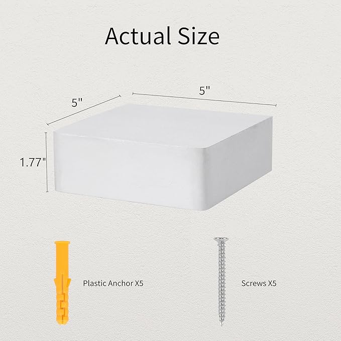 Small Floating Shelf,Set of 3 Display Ledges for Wall,Mini Shelves,Rustic Wood Shelf for Bedroom Living Room Bathroom Kitchen (5 Inch,Rustic White)