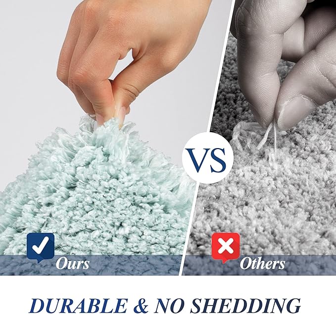 Walensee Bath Rug Non Slip Mat (20 x 32, Ombre Turquoise) Water Absorbent Soft Microfiber Shaggy Bathroom Rug Machine Washable Thick Plush Shower Mat