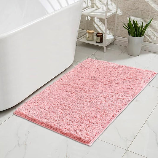 CozeCube Pink Bathroom Rug 59" x 24", Bath mats for Bathroom Non Slip, Ultra Soft Bath Rugs Washable, Plush Microfiber Area Rugs for Bedroom, Runner Rug