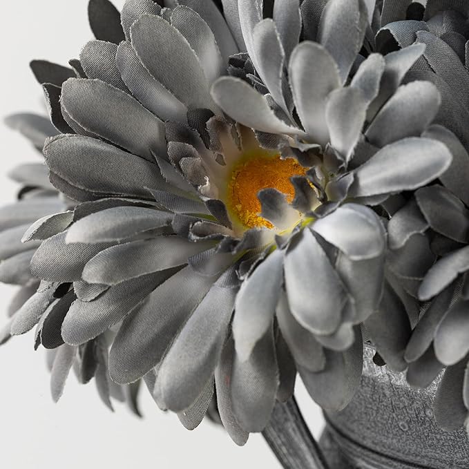 TOPIA Artificial African Daisies Flowers African Daisy Silk Flowers Artificial Gerbera Daisies Pack of 10 (Grey)