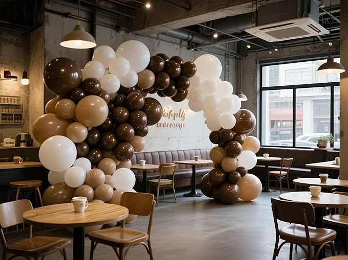 Dark Brown Balloons 145pcs Different Sizes 18 12 10 5 Inch Boho Brown Garland Arch Kit Latex Balloon for Birthday Party Graduation Wedding Anniversary Baby Shower Decoration
