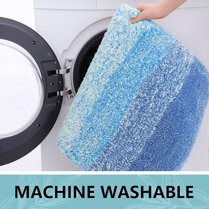 Arotive Microfiber Bathroom Rugs, Shaggy Soft and Absorbent Bath Rug, Non-Slip, Thick Plush Machine Washable Dry Bath Mats for Bathroom, Tub and Shower, 30x20, Light Royal Blue