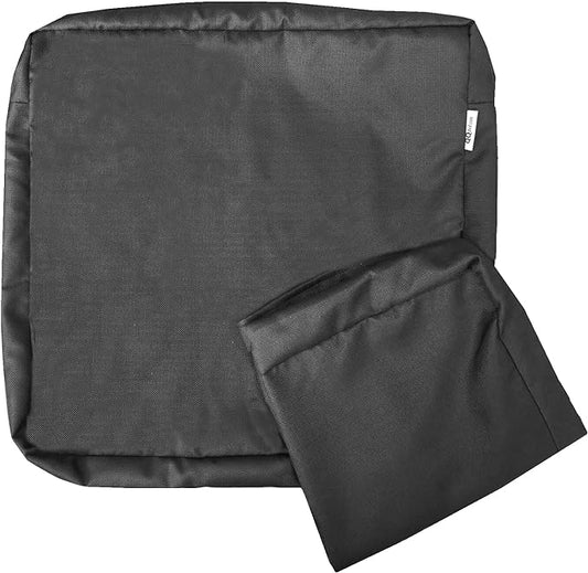 2 Pack 25X25X5 Inch Outdoor Water-Resistant Cushion Pillow Replacement Covers Only with Zipper for Patio Furniture, Sofa, Loveseat, Deep Seat Chair in Space Gray Color