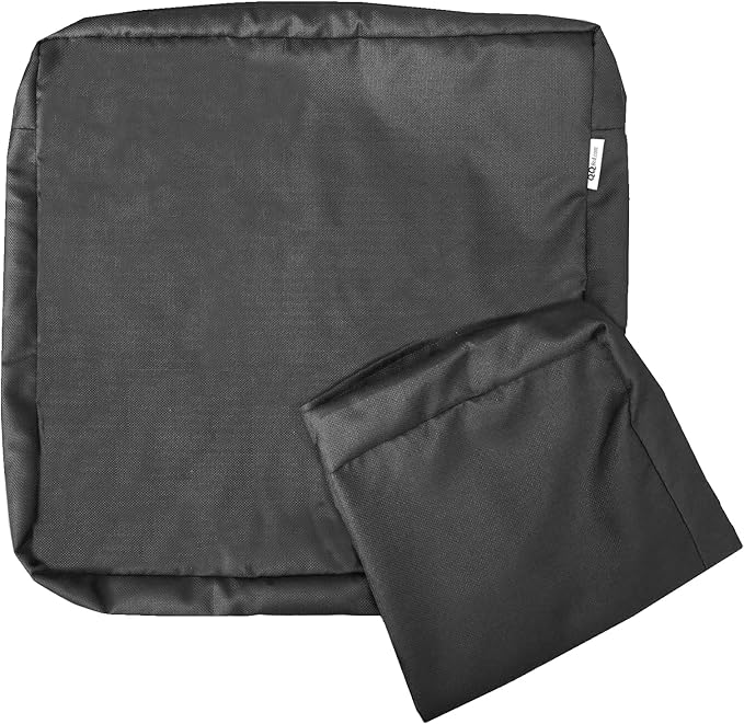 2 Pack 23X23X5 Inch Outdoor Water-Resistant Cushion Pillow Replacement Covers Only with Zipper for Patio Furniture, Sofa, Loveseat, Deep Seat Chair in Space Gray Color