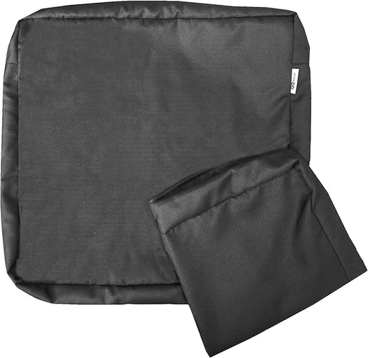2 Pack 23X23X5 Inch Outdoor Water-Resistant Cushion Pillow Replacement Covers Only with Zipper for Patio Furniture, Sofa, Loveseat, Deep Seat Chair in Space Gray Color