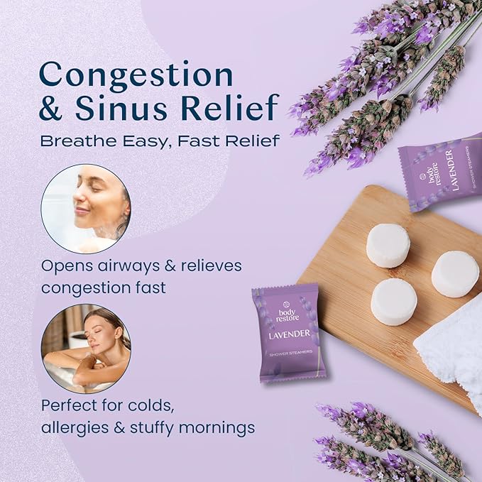 Body Restore Shower Steamers Aromatherapy 15 Pack - Fathers Day Unique Gifts for Dad, Grandpa, Birthday Gift for Mom, Daughter, Son, Best Friend, Travel Essentials, Self Care, Bath Bombs - Lavender