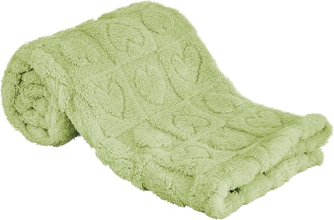 Fleece Baby Blanket Heart Checkered Blanket, Ultra Soft Cozy Baby Blankets for Boys Girls, Fluffy Infant Toddler Newborn Receiving Blankets for Crib Stroller 30”×40” (Green)