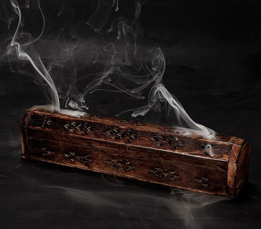 Incense Stick Holder, Incense Holder, Incense Holder for Sticks Used for Room Décor, Cool Room Spiritual Décor, Aromatherapy, Incense Burner with Storage Compartment 12Inch Burnt