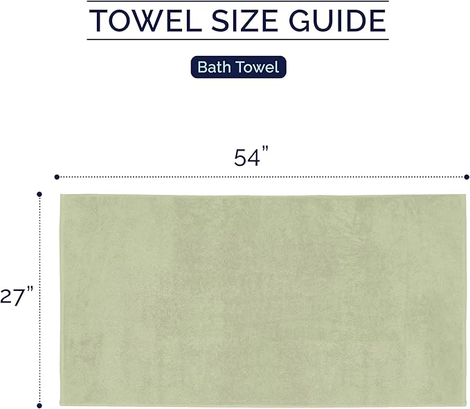 Elegant Comfort Premium Turkish Cotton 2 Pack Bath Towel Set - 27 x 54 inch, Luxurious Hotel Spa Quality 100% Turkish Cotton 2PC Bath Towel Set - Highly Absorbent - Soft Bathroom Towels, Mint Green
