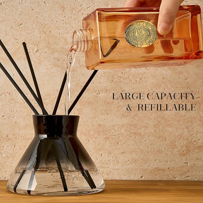 M&SENSE 10.14 oz Large Reed Diffuser | Magical Oriental Scent Oil Diffuser with Sticks |Long Lasting Non-Toxic Essential Oil |Reed Diffuser for Bathroom Shelf Decor