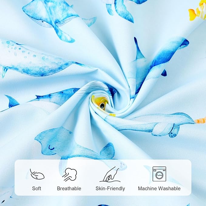 david's kids 3 Pack Fitted Crib Sheets, Ultra Soft Breathable Comfortable Baby Sheet Set for Boys Girls Neutral, 28x52 Inch Fits Standard Crib and Toddler Mattresses, Whale