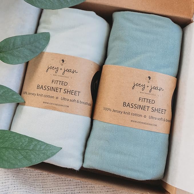Bassinet Sheets 20x30 Inch for Graco Travel Lite Crib, Sense2Snooze, My View 4 in 1, Dream Suite and Guava Bassinet ??100% Jersey Cotton Fitted Sheets ??Light + Dark Sage Green ??2 Pack