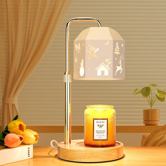 Candle Warmer Lamp with Timer Dimmer,Adjustable Height Candle Warmer, Candle lamp for Scented Wax Jar Candles, for Women,House Warming Gifts for New Home Bedroom Decor,Hollow Art