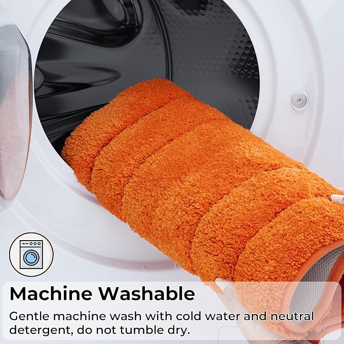 GRANNY SAYS Bathroom Rugs Non Slip, 16" x 24", Bath Rugs for Bathroom Washable, Bath Mats for Floor, Microfiber Bath Mat for Tub, Absorbent Bath Rugs for Shower Room, Orange