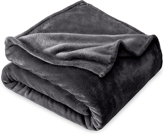 Bare Home Fleece Blanket - King Size - Ultra-Soft Lightweight for Bed, Sofa, and Couch - Luxury Microplush - Cozy Warm Blanket (King, Forged Iron Grey)