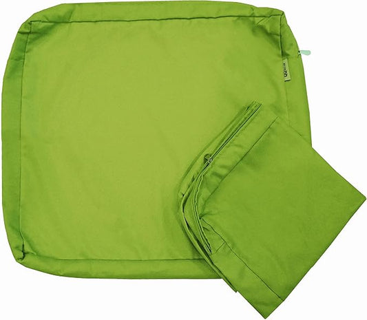 2 Pack 25X25X5 Inch Outdoor Water-Resistant Cushion Pillow Replacement Covers Only with Zipper for Patio Furniture, Sofa, Loveseat, Deep Seat Chair in Green Color