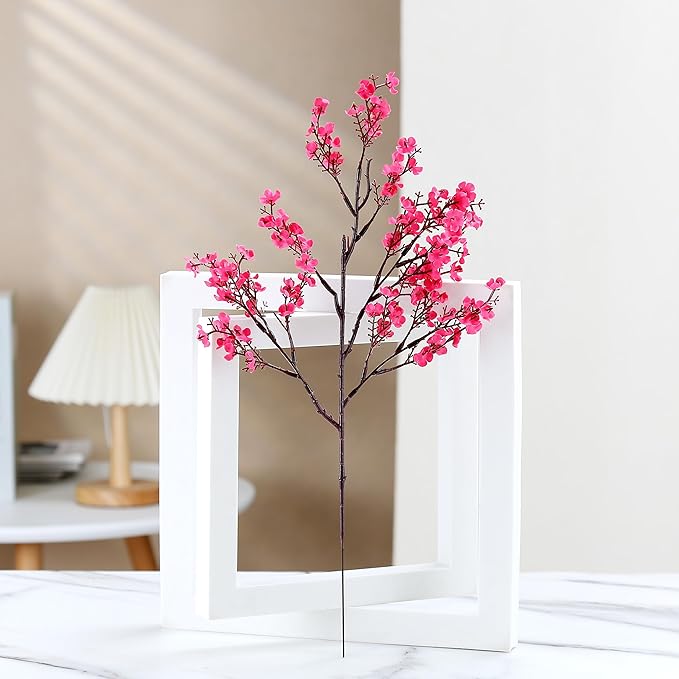 JAKY-Global 9pcs Babys Breath Artificial Flowers Gypsophila Bouquet Bulk Fake Spring Silk Small Flowers Real Touch Faux Floral for Home Bedroom Kitchen Garden Wedding Christmas Party DIY Decor (Rose)