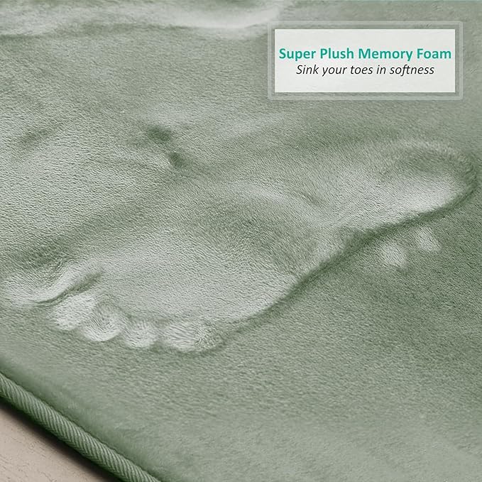 Clara Clark Bathroom Rugs, Velvet Memory Foam Bath Mat, Non-Slip Bath Rugs, Machine Wash, Dries Quickly, Ultra Soft Plush Bath Mats for Bathroom,