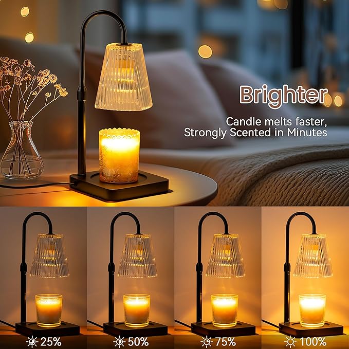 Candle Warmer Lamp with Timer - Electric Melter Candle Lamp Dimmable Candle Heater