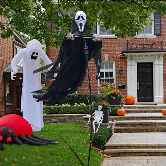 Scarecrow Screaming Ghost, Scary Halloween Decorations Outdoor Scary Ghost, Halloween Scary Scream Scarecrow Decorations